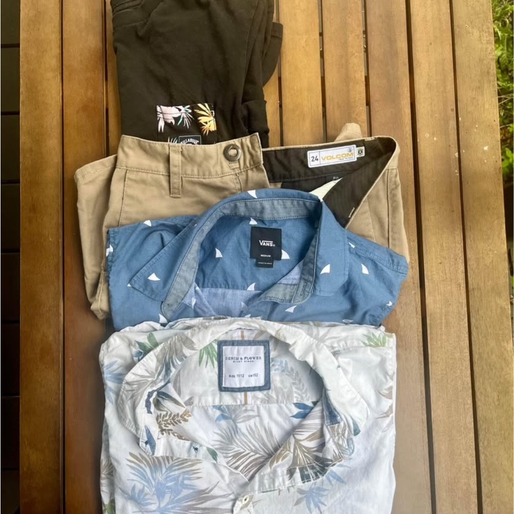 4 pieces 10/12 y.o Boy clothes Tan Chinos Stylish Shirts & Tops